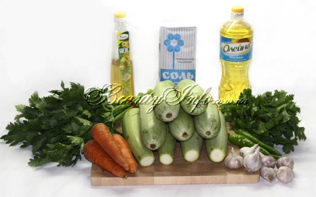 Ингредиенты для салата из кабачков на зиму