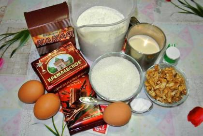 Ингредиенты для шоколадного кекса