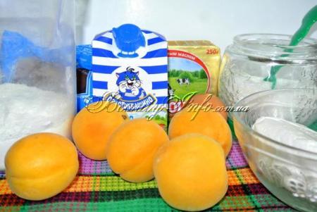Продукты для приготовления творожного пирога с абрикосами