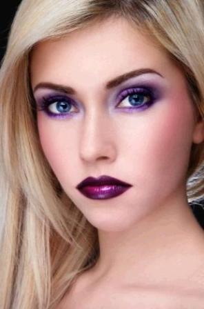 Новогодний макияж фиолетовых оттенков
