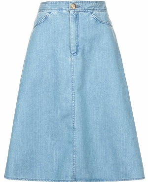 Голубая джинсовая миди-юбка