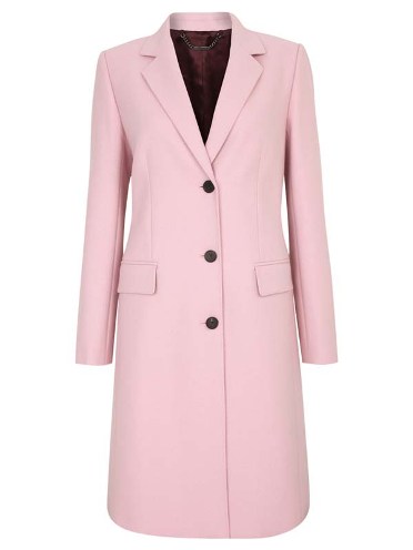 Розовое пальто в классическом стиле