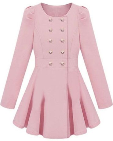 Пальто розового цвета с широкими лацканами
