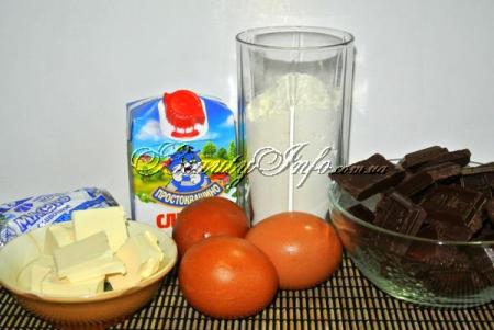 Ингредиенты для шоколадного пирога