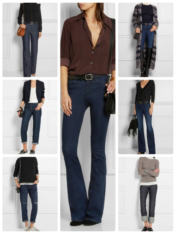 Модные образы с синими джинсами